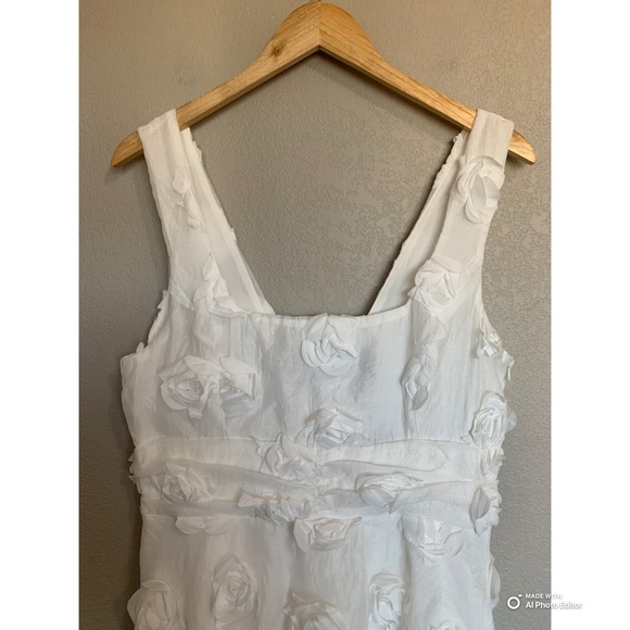 Lulus Large Exceptional Entrance White Sleeveless Tiered Rosette Midi Dress - Picture 4 of 17